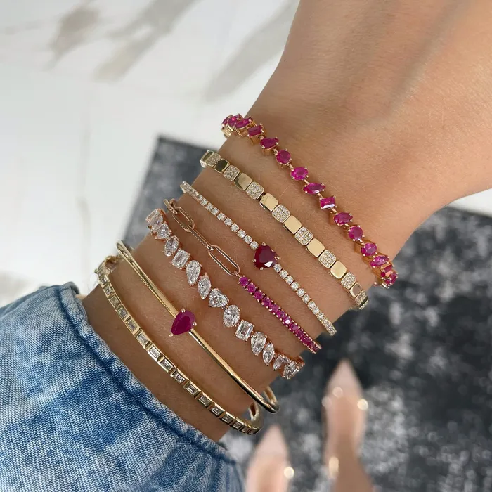 Alev Jewelry Tennis Bracelet with Solitaire Gemstone Bracelets