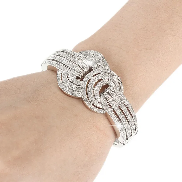 Bracelets sparklingselections Crystal Large Oval Drop Bridal Bangle Bracelet For Women