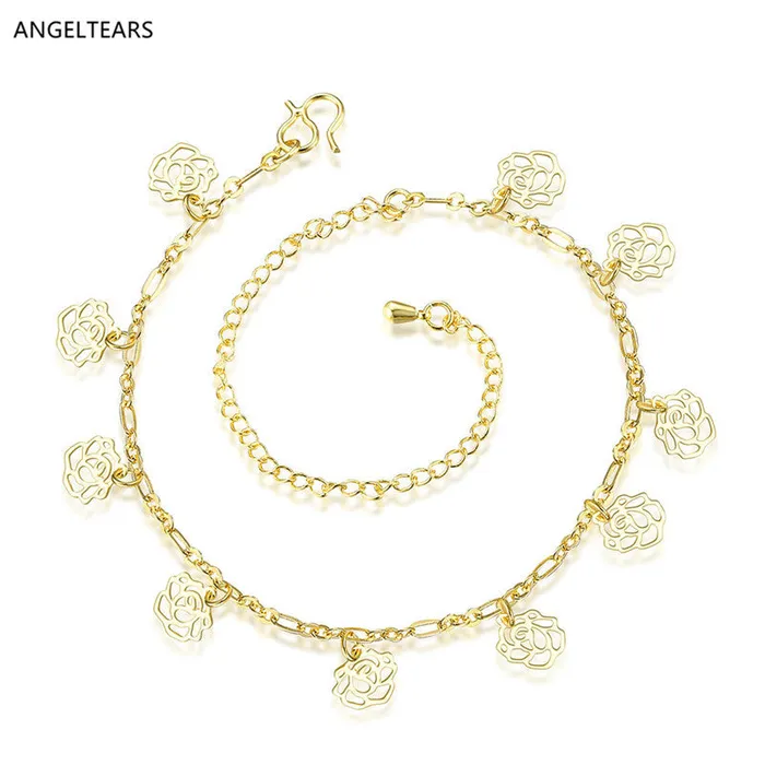 Bracelets sparklingselections Hollow Flower Charm Anklet Bracelet Woman