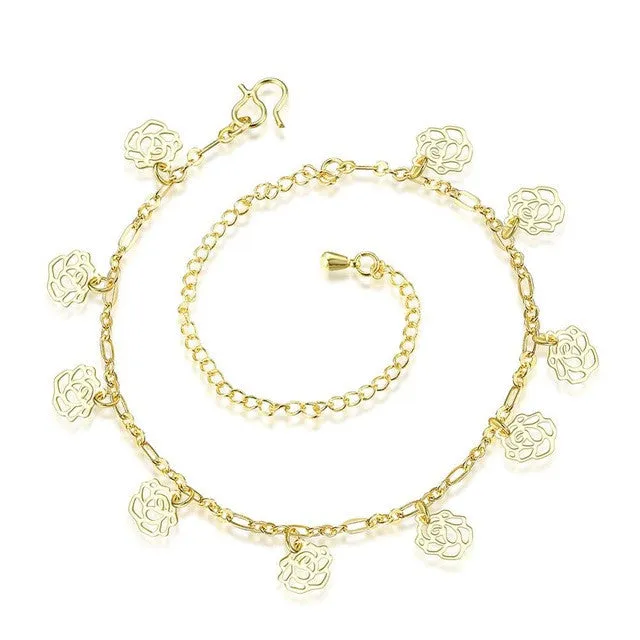 Bracelets sparklingselections Hollow Flower Charm Anklet Bracelet Woman