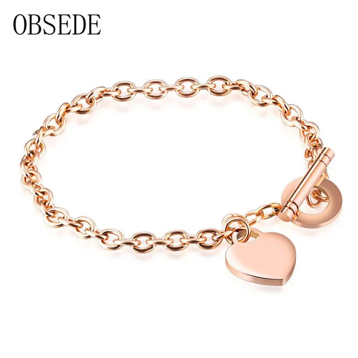 Bracelets sparklingselections Women Jewelry Heart Rose Gold Color Bracelet