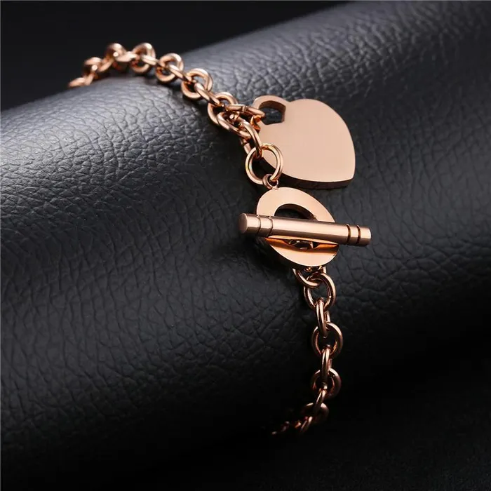 Bracelets sparklingselections Women Jewelry Heart Rose Gold Color Bracelet Bracelets sparklingselections Women Jewelry Heart Rose Gold Color Bracelet