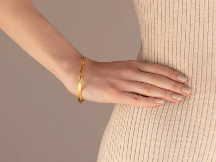 GURHAN Hoopla Gold Bangle Bracelet 42mm Wide Plain GG GOLD CLS Bracelets