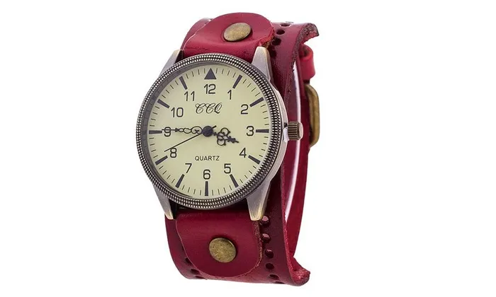 Womens Vintage Cow Leather Bracelet Watch sparklingselections Bracelets