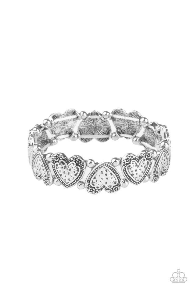 Bracelets Rustic Heartthrob Silver Bracelet Jewelry by Bretta Paparazzi Accessories