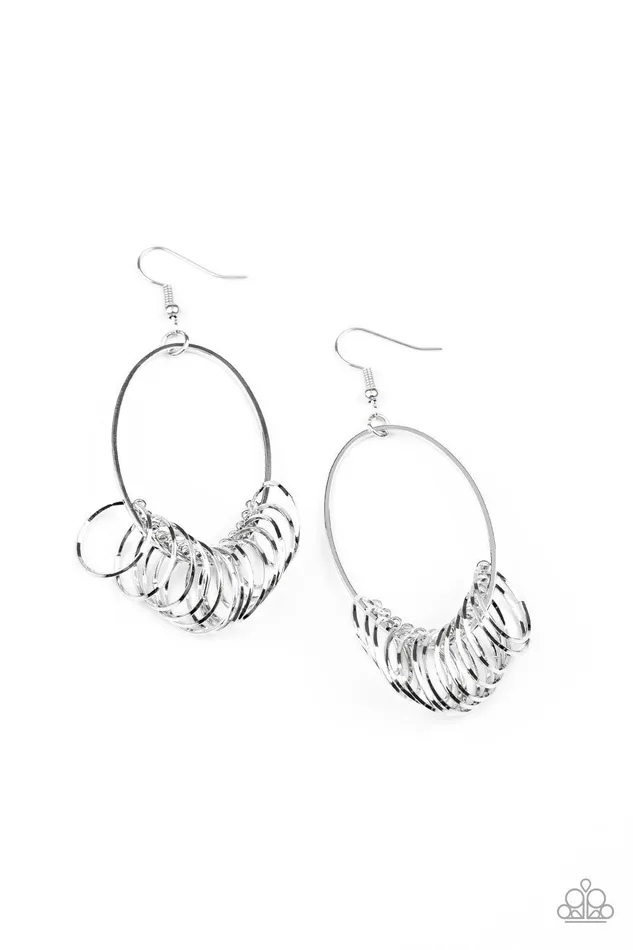 Halo Effect Silver Earrings Jewelry by Bretta Paparazzi Accessories Earrings