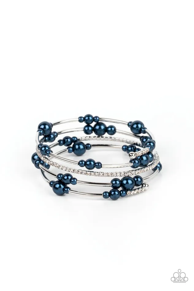 Marina Masterpiece Blue Coil Bracelet Jewelry by Bretta Paparazzi Accessories Bracelets