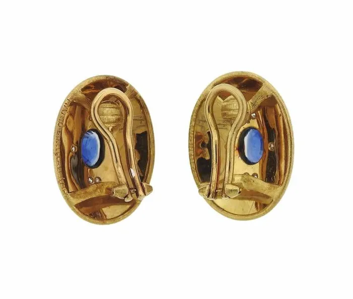 Mario Buccellati Gold Sapphire Diamond Earrings Buccellati Earrings