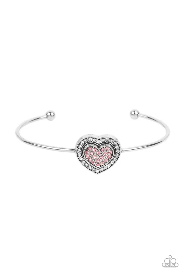 Stunning Soulmates Pink Heart Bracelet Jewelry by Bretta Paparazzi Accessories Bracelets